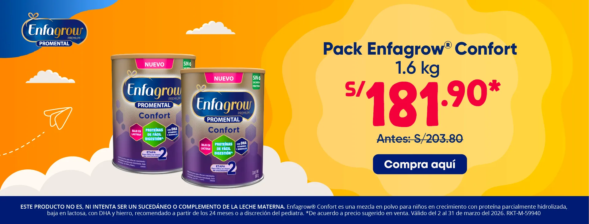 Enfagrow fórmula infantil confort venta Perú